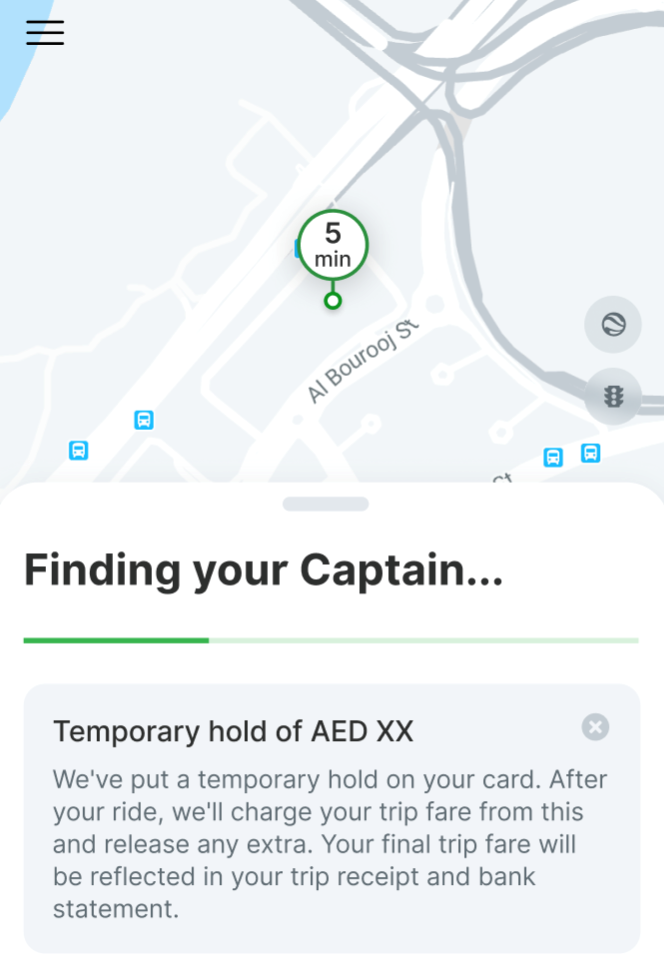 What is a temporary authorisation hold? Careem